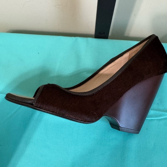 Giuseppe Zanotti Dark Brown Peep-Toe Heels - Picture 10 of 13